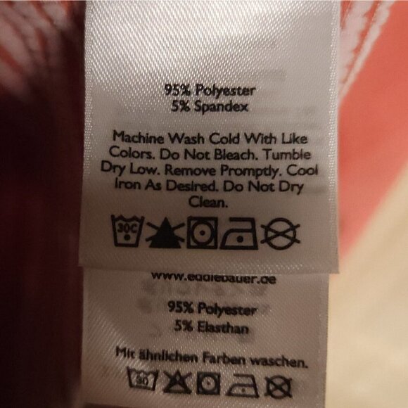 Eddie Bauer Womens Orange Striped Long Sleeve Activewear Top Medium - Picture 5 of 5